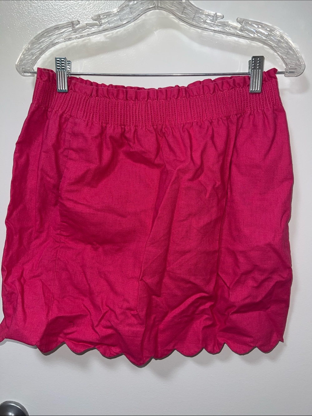 J. Crew Hot Pink Scalloped Hem Mini Skirt